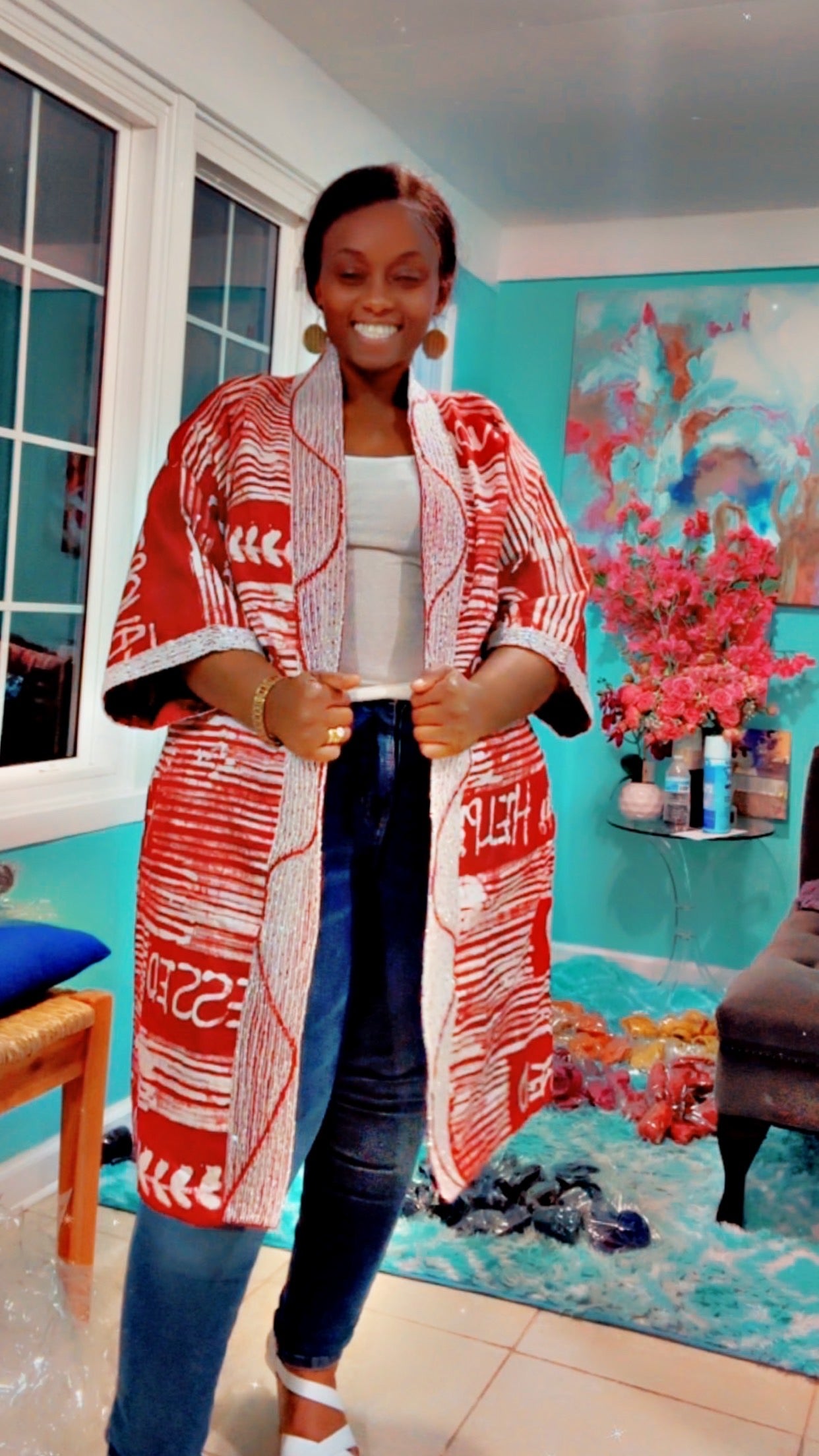 Jeweled Kimono (Ankle Length)
