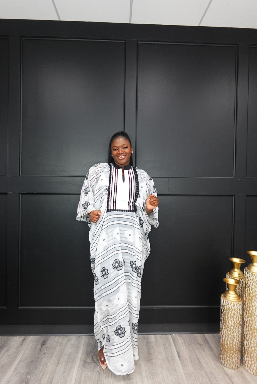 Black and White Chiffon Bubu