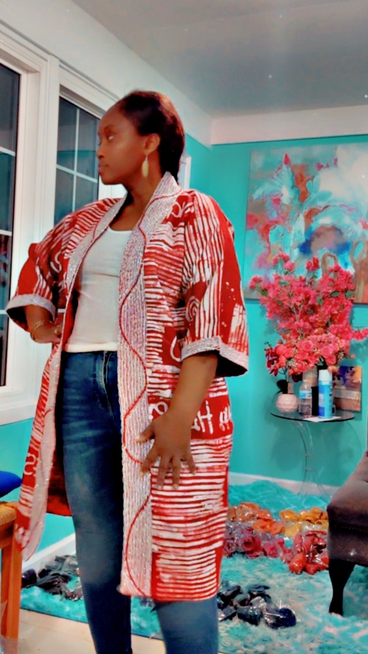 Jeweled Kimono (Ankle Length)