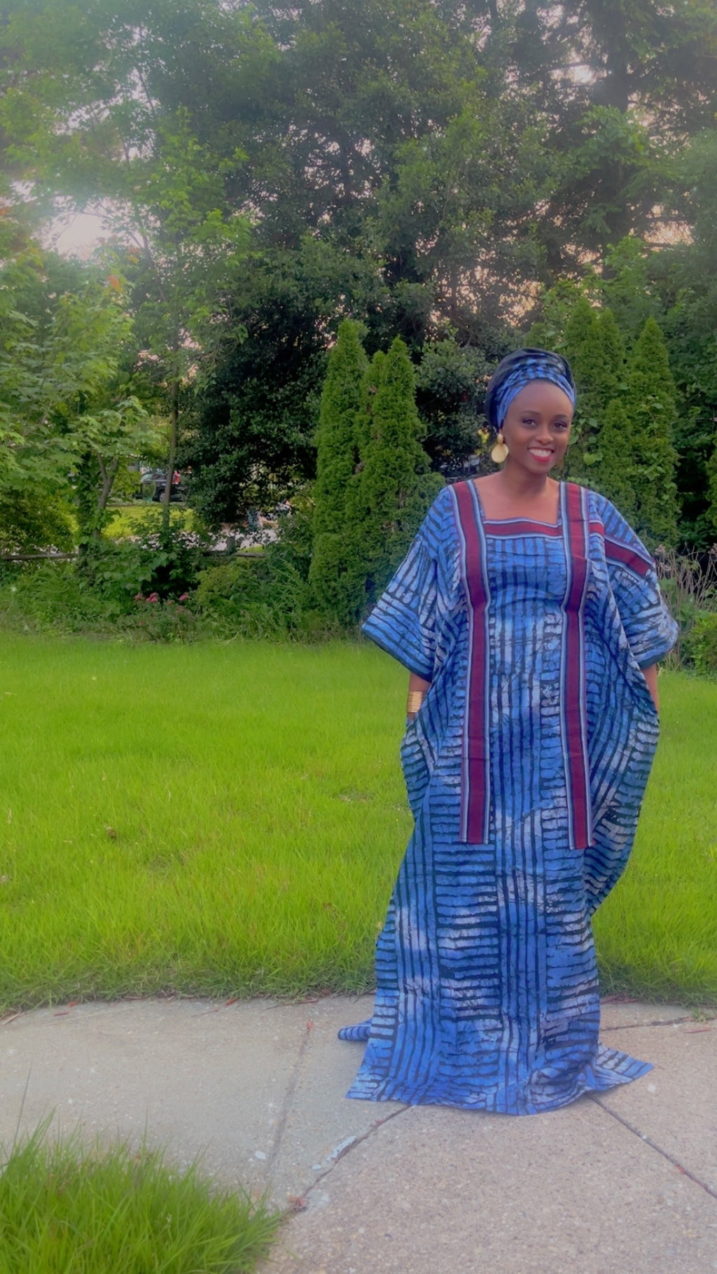 Blue Adire Kaftan