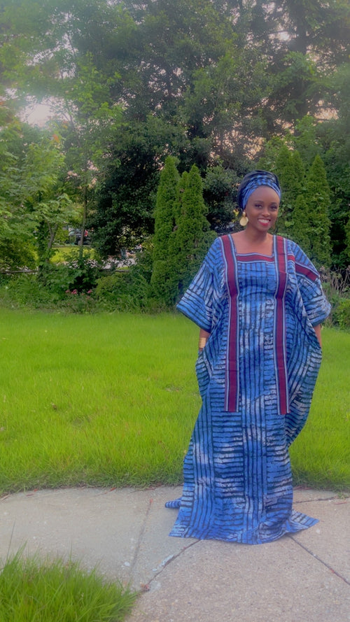 Blue Adire Kaftan