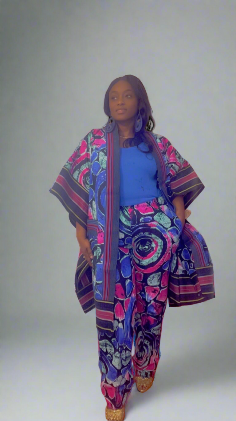 Two Piece Kimono and Pants Set Size 12-14