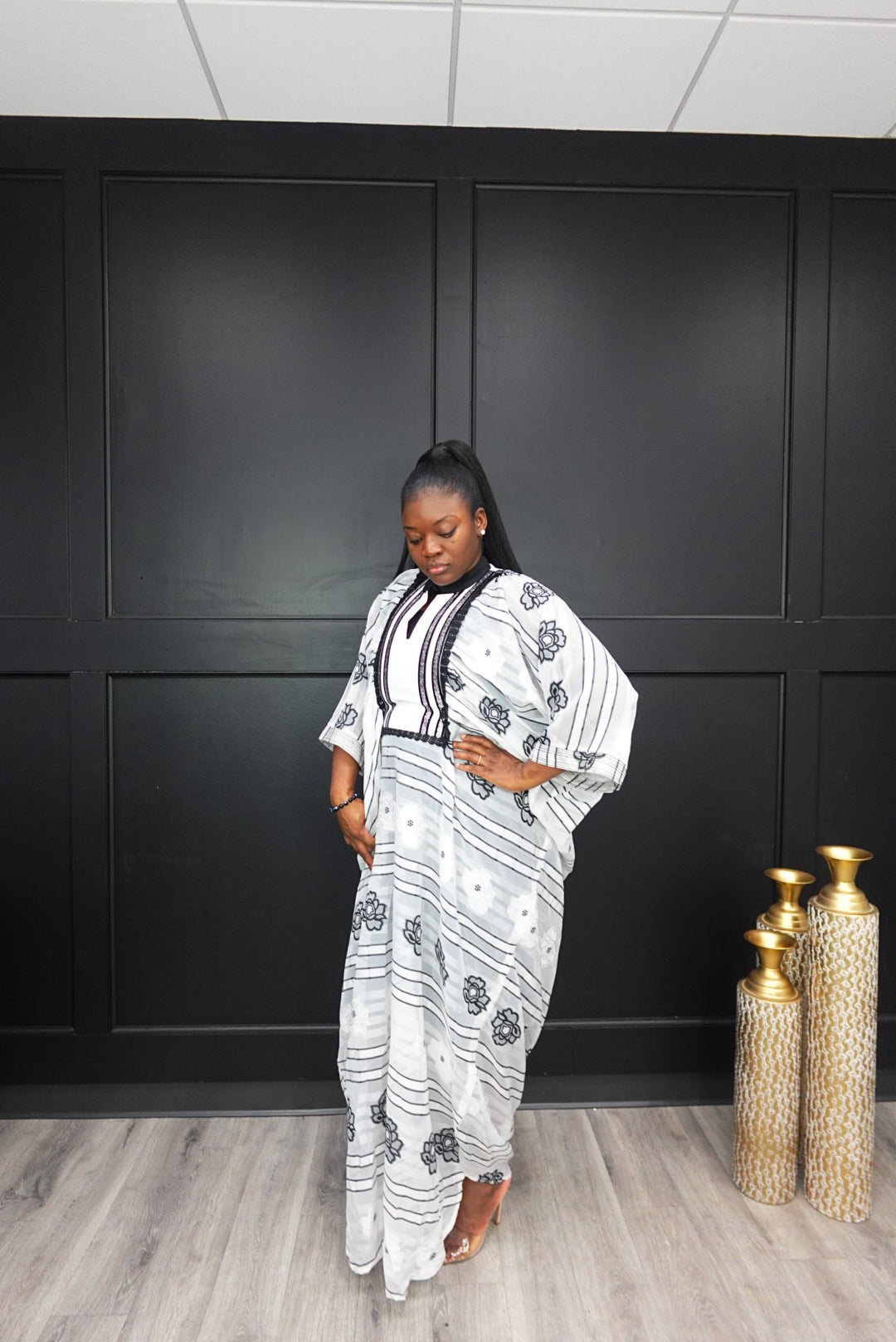 Black and White Chiffon Bubu