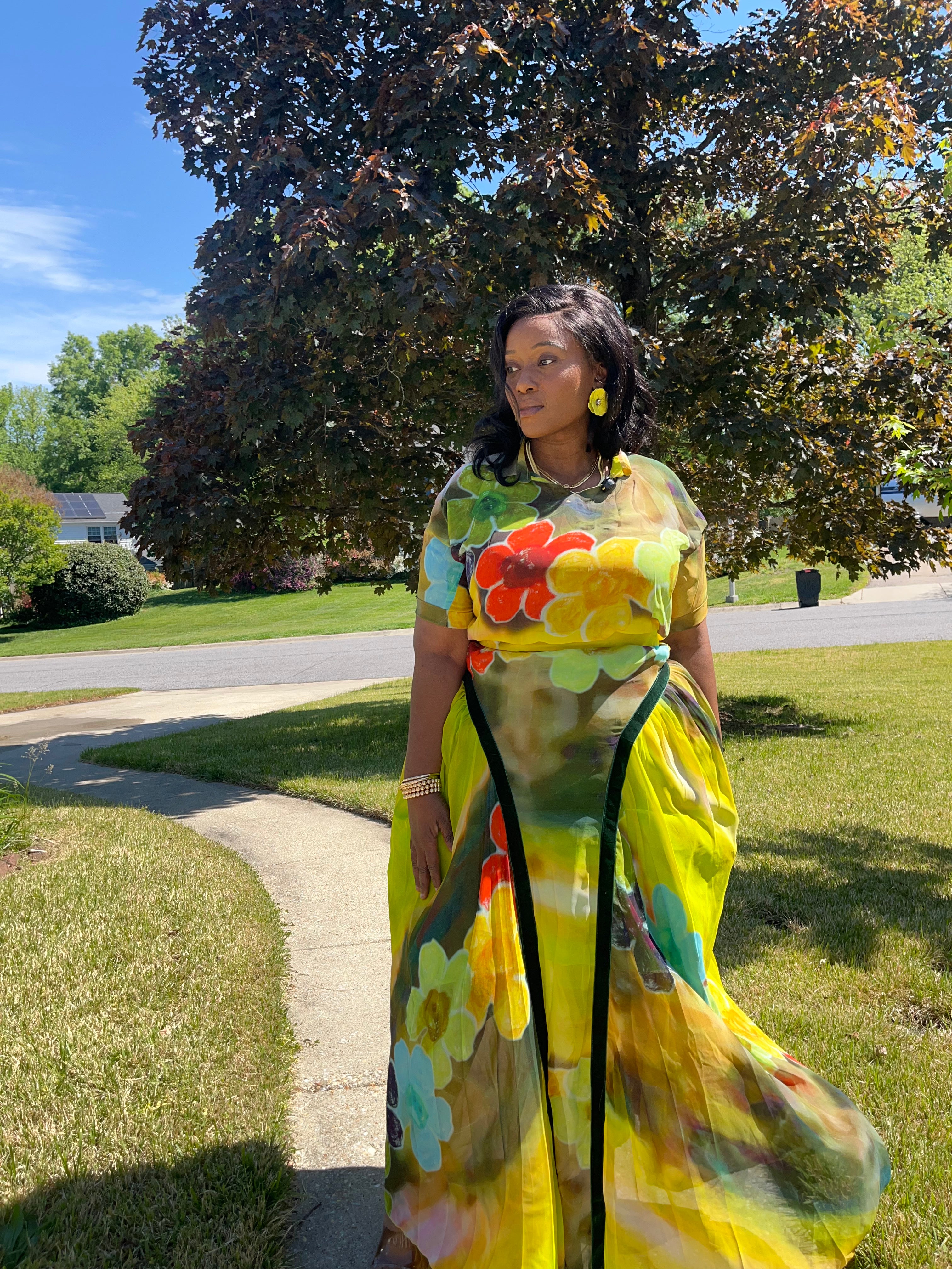 Sunburst Two Piece Skirt Set