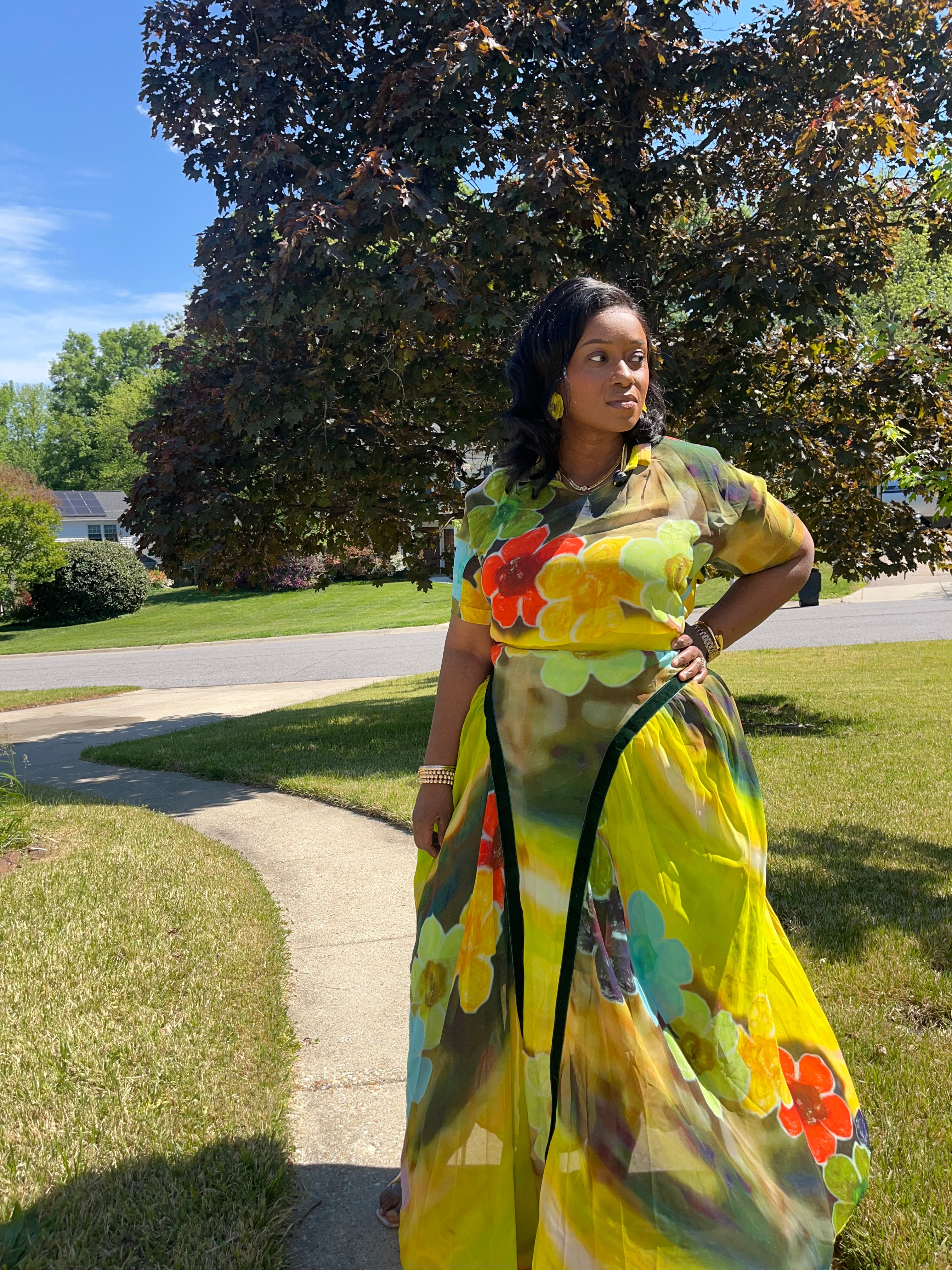 Sunburst Two Piece Skirt Set