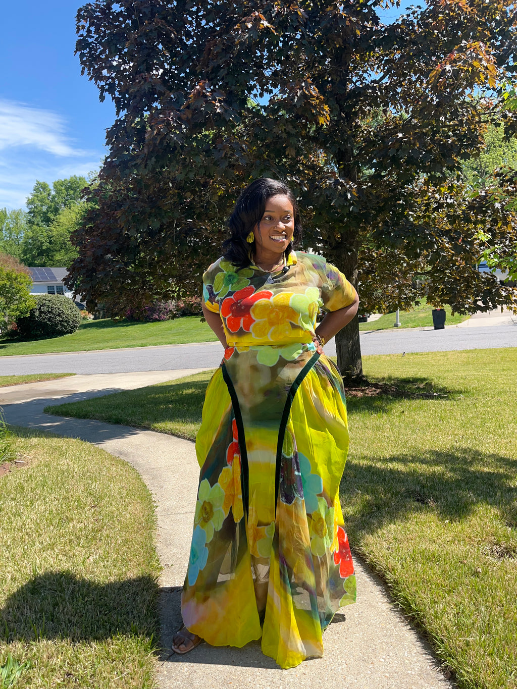 Sunburst Two Piece Skirt Set